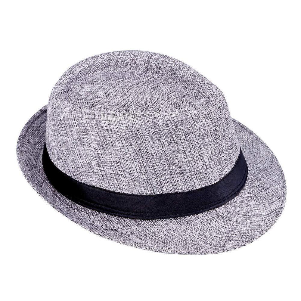 1332 Classic Fedoras Hats Short Brim Panama Jazz Hat Straw Hat Cap Costume
